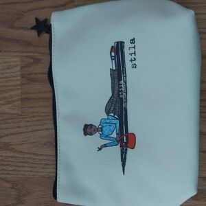 Stila Cream Makeup Bag with Illustration